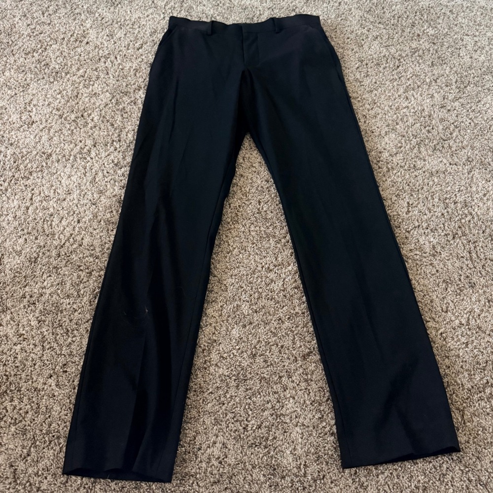 J. Ferrar Mens Slim Fit Dress Pants Black Recycled Polyester Blend 32x34